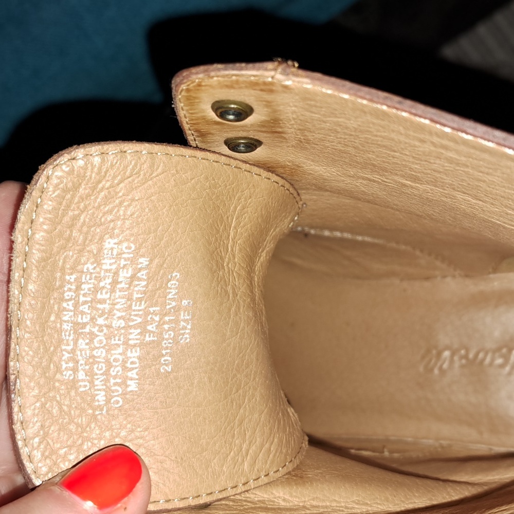 Madewell Tan Leather Lace-Up Kelly Boots. Size 8 - Picture 5 of 6